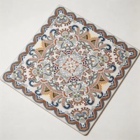 Tapis de Mahjong de Luxe Européen Sculpté, Motif Classique Antique Moderne, Design Mandala Vintage, Imperméable et Anti-Huile pour Table de Jeu