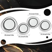 Vente flash - Ensemble de 4 miroirs muraux ronds encadrés - Miroir mural décoratif moderne pour salon, chambre, entrée, décoration intérieure