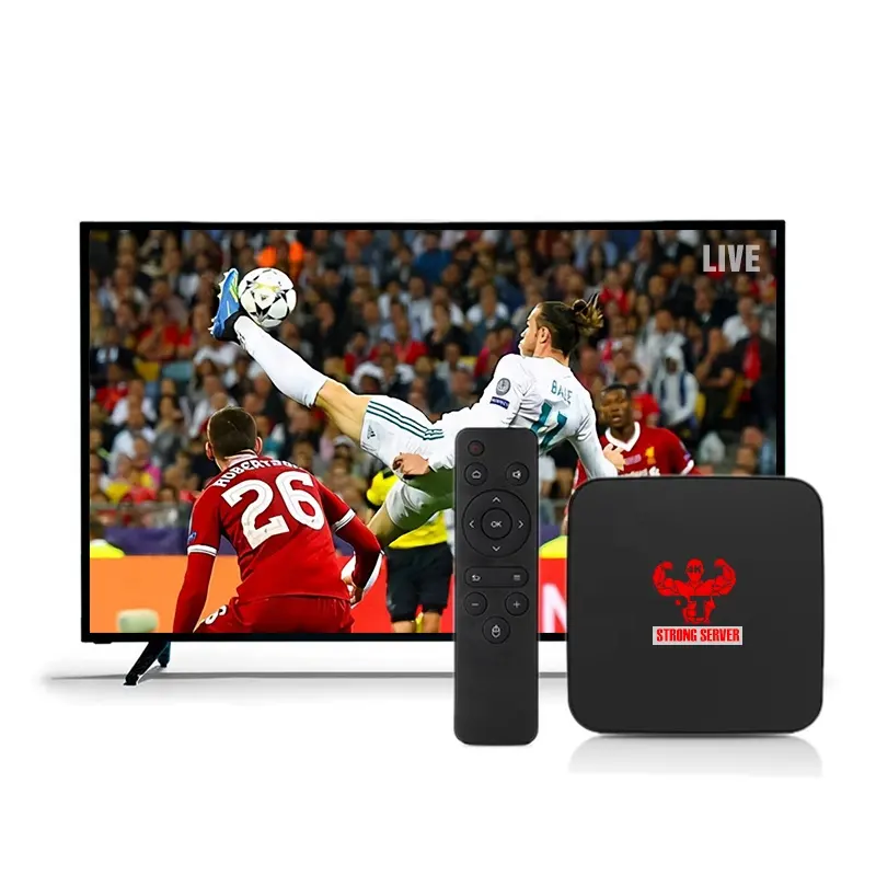 Set-top box M3U kuat 4K IP kotak TV Android tes gratis saluran Panel 2024 dunia