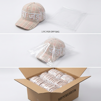 Gorra de Béisbol Personalizada al por Mayor con Bordado 3D en Relieve, Diseño a Cuadros, Visera Curva de 5 Pulgadas, Ajustable con Cierre a Presión, Unisex, de Algodón, Estilo Deportivo OEM