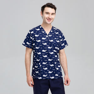 <span class=keywords><strong>Uniformes</strong></span> médicos con cuello en V <span class=keywords><strong>de</strong></span> estilo básico para mujeres y hombres, Tops estampados <span class=keywords><strong>de</strong></span> algodón puro, Tops exfoliantes estampados, <span class=keywords><strong>uniformes</strong></span> <span class=keywords><strong>de</strong></span> consultor estético - Product Image 4