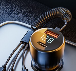 66 Wát siêu xe sạc với Dual <span class=keywords><strong>USB</strong></span> Port PD nhanh phí Thuốc lá nhẹ hơn để <span class=keywords><strong>USB</strong></span> ổ cắm cắm 12-24V <span class=keywords><strong>2</strong></span> năm bảo hành - Product Image 2