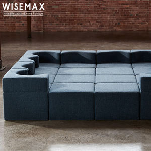 WISEMAX FURNITURE Modern minimalist home hotel <span class=keywords><strong>hobby</strong></span> sezionale sofa cafe shop blue soft fabric divano modulare per soggiorno - Product Image 3