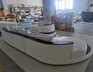 أرائك جلدية على شكل قوس رائجة البيع غرفة معيشة فاخرة صلبة ، شريط مكتب منزلي ، أريكة KTV ، أثاث مكتبة - Product Image 4