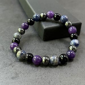 Natural Stone Bracelet Colorful Glass Beaded Holistic Wellness Strategic Quick Lead Time <b>Engraved</b> Logo - Product Image 4