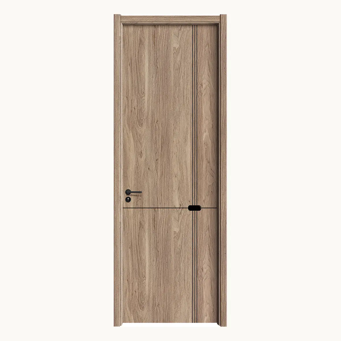 Pastoral oak pintu kayu padat desain modern, pintu kayu sederhana kamar tidur