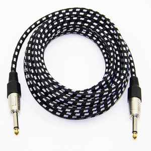 Bochara kabel instrumen musik TS <span class=keywords><strong>1</strong></span>/<span class=keywords><strong>4</strong></span> "<span class=keywords><strong>Jack</strong></span> 6.35mm, kabel kepang untuk Amplifier elektrik gitar Mixer 3m 6m 10m - Product Image 4
