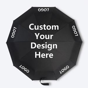 Wxl349 Parapluie de voiture pliable en 3 sections avec lampe de poche automatique 10K et LED rotative, résistant à la pluie légère pour l'extérieur - Product Image 4