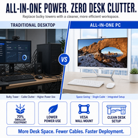 Computadora de Escritorio Todo en Uno Intel Core I3 I5 I7 Configurable DDR4 8GB 32GB SSD 128GB 2TB Windows 11 FHD 1920x1080 para Negocios