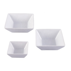 Juegos de cuencos para sopa <span class=keywords><strong>y</strong></span> arroz de cerámica cuadrada blanca para uso en <span class=keywords><strong>restaurante</strong></span> - Product Image 1