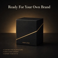 Caixa de Presente para Velas Personalizada Preta com Corte Diagonal, Duas Peças, com Tampa Removível e Acabamento Dourado para Embalagens de Luxo – Atacado