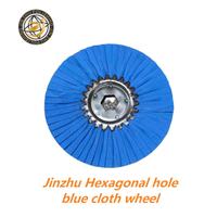 Blaue Polier-Baumwollschleifscheiben 10mm OEM Mittlere Härte für Metalloberflächen-Schleifen Polieren Edelstahl