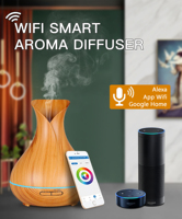 Diffuseur d'huiles essentielles intelligent WiFi sans fil, aromathérapie, 400 ml, diffuseur ultrasonique et humidificateur avec contrôle par application, diffuseur d'huiles essentielles