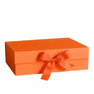 Jinbar Orange Gift Boxes Customizable Logo Your Exclusive Gift Box Clothing Packing Magnetic Lid