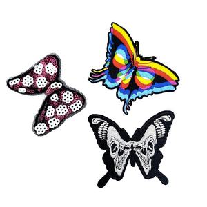 Étoile personnalisée DIY Western Patchs Brodés Chaussures Chapeaux Vêtements Designer Chenille Paillettes Paillettes Badges Fer-On Papillon - Product Image 1