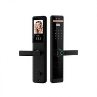 Serrure intelligente à reconnaissance faciale, mot de passe, empreinte digitale, contrôle par application - Portes en aluminium/bois - Stockage de mémoire cloud - Wi-Fi