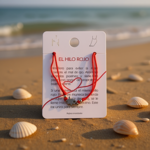 Cavigliera Angelina El Hilo Rojo in acciaio inossidabile, gioiello da donna alla moda per fortuna e protezione. - Product Image 2