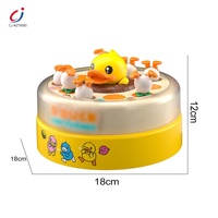 Chengji prise électrique canard rebondissant plateau tournant amusant dessus de table jeu de société magnétique rebond canard jaune jouet jeux de table pour enfants