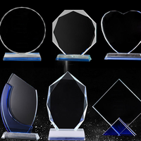 Trophée en cristal vierge pour cadeau d'affaires, gravure par sublimation, trophée personnalisé en cristal avec étoile en métal et diamant