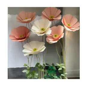 zhen xin qi crafts Wedding decoration long stem artificial flowers Party decoration giant fabric standing paper flowers