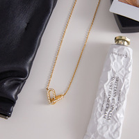 Ensemble de colliers superposés personnalisés en acier inoxydable 316L pour femme, pendentif en cristal pavé doré, chaîne à anneaux entrelacés, bijoux empilables