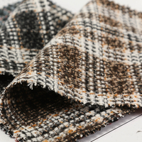 Tissu en laine et polyester, à carreaux, tissu tweed chaud pour manteau, en stock, haute qualité