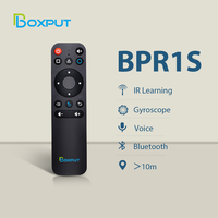 Télécommande BPR1S BOXPUT Bluetooth avec code d'apprentissage, gyroscope, commande vocale pour TV Box, Fire Stick, Air Mouse, 4 boutons, matériau ABS