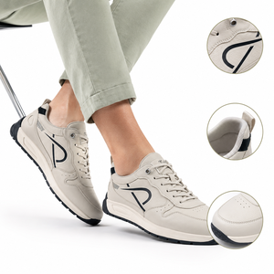 Zapatillas Bajas con Puntera Perforada, Cuero Granulado, Entresuela Gruesa y Suela Antideslizante para <span class=keywords><strong>Hombre</strong></span> - Product Image 1