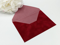 Enveloppes en velours rouge, enveloppes de mariage en velours A7 Euro Flap 5,25 x 7,25, enveloppes intérieures, enveloppes de luxe en velours rouge pour la Saint-Valentin
