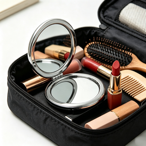 Wholesale Portable Round Folding Double Sided Makeup <b>Mirror</b> <b>Pocket</b> Compact <b>Mirror</b> for Travel - Product Image 3