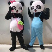 Costume de Mascotte Panda en Peluche Longue - Cool, Unisexe, Adulte, Inspiré des Films et de la Télévision, Idéal pour les Carnavals