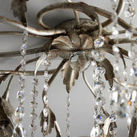 Médiéval français rétro argent fleur encastré lustre salon chambre américain simple étude restaurant plafonnier
