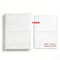 Stiker Label Perekat Putih Matte / Glossy Ukuran A4 2 Label Per Lembar Kertas untuk Printer Laser/Inkjet Label Pengiriman