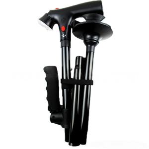 Canne pliable en alliage d'aluminium avec lumière LED et alarme d'urgence, hauteur réglable, <span class=keywords><strong>aide</strong></span> à <span class=keywords><strong>la</strong></span> marche, à <span class=keywords><strong>la</strong></span> position debout et à <span class=keywords><strong>la</strong></span> position assise - Product Image 2