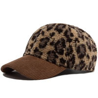 Casquette personnalisée rétro à imprimé léopard à 6 panneaux avec boucle en cuivre doré, unisexe, décontractée, pour toutes les saisons