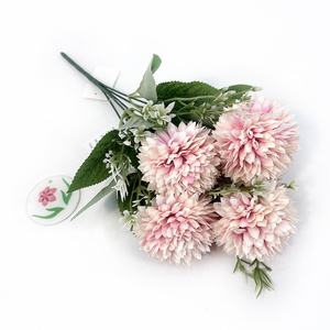 Vente en gros de 35cm de petit Kiku Chrysanthème Bush Bouquet de <span class=keywords><strong>fleurs</strong></span> funéraires <span class=keywords><strong>Fleurs</strong></span> de cimetière <span class=keywords><strong>artificielles</strong></span> <span class=keywords><strong>pour</strong></span> tombes Arrangements commémoratifs - Product Image 2