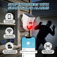 Détecteur de mouvement infrarouge intelligent sans fil Tuya WiFi, sirène stroboscopique solaire extérieure, alarme sonore, étanche IP65, haute sensibilité