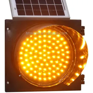 8 inch 300mm waterproof solar power yellow flashing light, Led traffic warning amber lights on sale