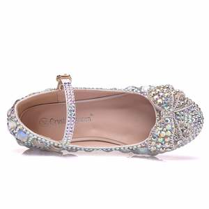 Zapatos Planos para Niñas con Lazo, Zapatos de Vestir con Punta Redonda, Zapatos de Diamantes para Niños para Bodas y Espectáculos - Product Image 5