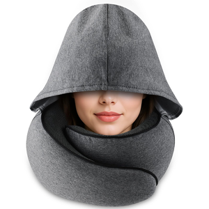 Oreiller de voyage en mousse à mémoire de forme en U de haute qualité, rafraîchissant, avec capuche solaire, logo personnalisable, tissu cationique, massage pratique du cou - Product Image 2