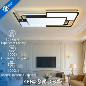 Lámparas de Techo LED Modernas de Lujo para Decoración del Hogar, Cubierta Acrílica Blanca o Negra Simple, Control Remoto, Hierro, para Dormitorio, Sala de Estar, Estudio - Product Image 1