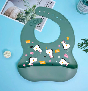 Produttore all'ingrosso impermeabile animali bambino Silicone bavaglini in Silicone bavaglino bambino con cibo Catcher per i bambini - Product Image 4