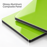 Panneau composite en aluminium noir brillant revêtu FEVE 4 mm, taille personnalisée, plaque ACP pour façades de bâtiments commerciaux