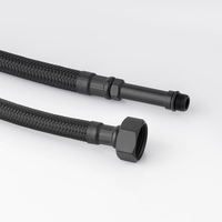 Tuyau tressé en PET noir 12 mm, raccord femelle 1/2 x M10x1 mâle, pour alimentation en eau de cuisine et salle de bain, flexible