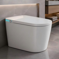 WC intelligent monobloc avec siège chauffant, commande vocale, pulvérisateur d'eau chaude, bouclier anti-éclaboussures, toilettes électriques intelligentes