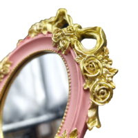 Miroir de maquillage classique pour femme, élégant, rétro, style Art Déco, avec cadre en résine plastique, pour coiffeuse de mariage