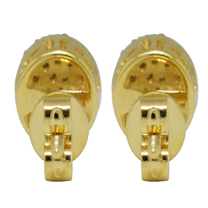 Elegant Modern Round Earrings With Lab Grown Diamonds In 10K Gold Luxury Jewelry for Weddings Parties and Special Occasions - Product Image 3