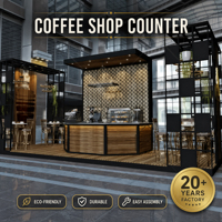 Kiosque de luxe en bois pour centre commercial, présentoir à desserts, comptoir personnalisé pour café et bubble tea