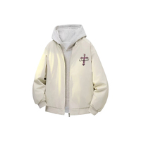 Blouson Bomber Homme Léger Rose/Vert Personnalisé à Faible MOQ avec Imprimé Croix Graphique Style Universitaire Américain – Blousons de Baseball Décontractés