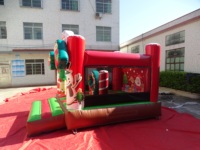 Château gonflable de Noël QIQU 3x4m pour les fêtes de Noël et la location saisonnière, Père Noël pour enfants